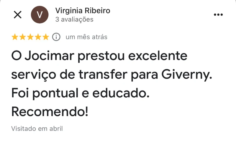 Avaliação de cliente no Google